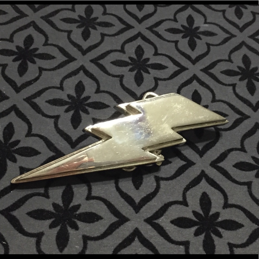 ⚡️ AC/DC LIGHTNING BOLT SILVER BELT BUCKLE